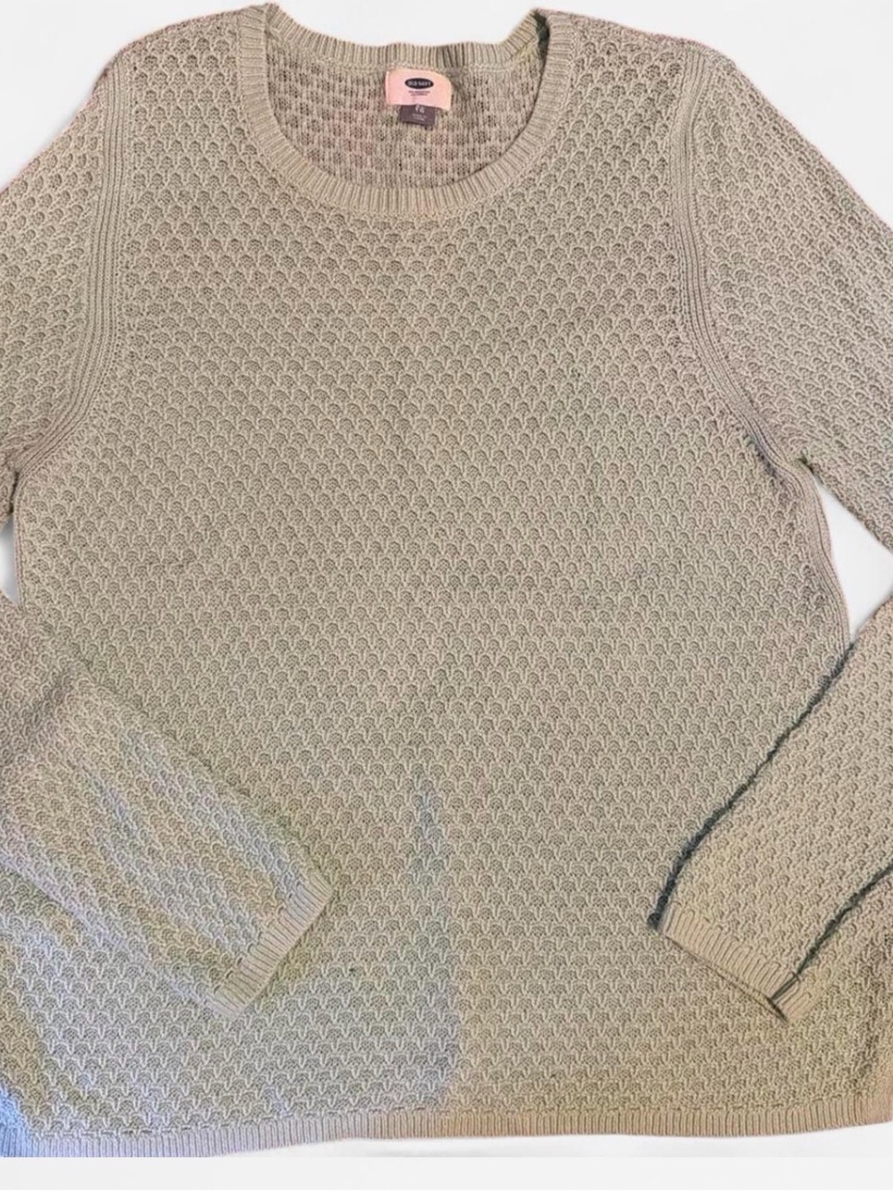 Old Navy Light green Crewneck Textured Knit Sweater